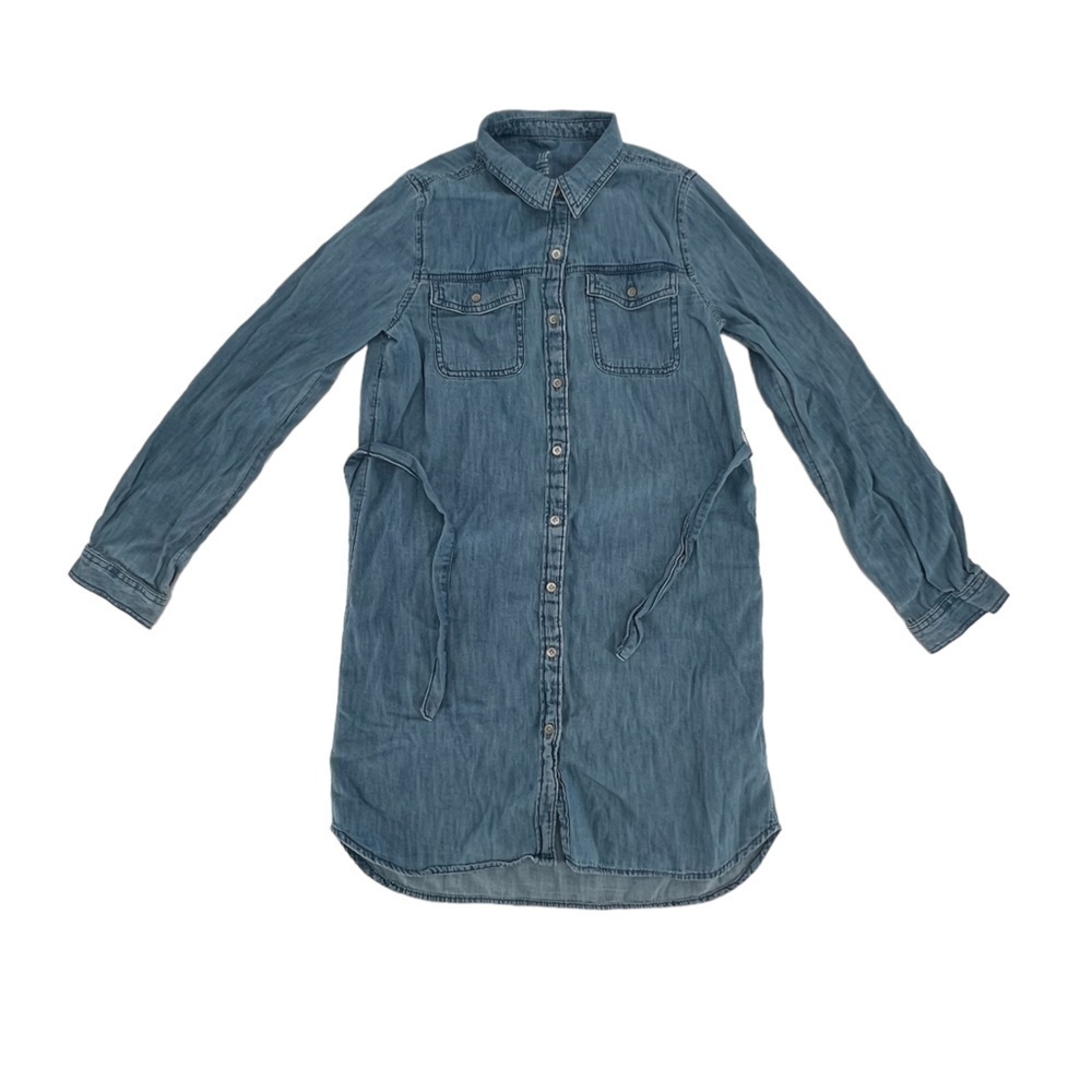 Gap Denim Long Sleeve Button Up Jean Mini Dress Size XL Regular Big Girl's